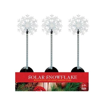 ALPINE CORP Alpine QLP232BB-12 Solar Snowflake Flashing Garden Stakes - pack of 12 9339409